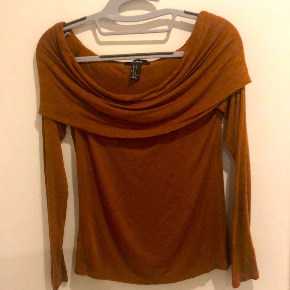 Off the shoulder light knit top